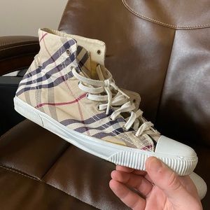 Burberry Nova Check High Top Sneaker Size 42